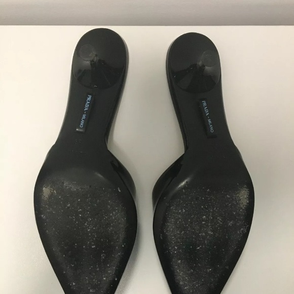 PRADA Patent Mules With Bow Sz 39 - Picture 7 of 7